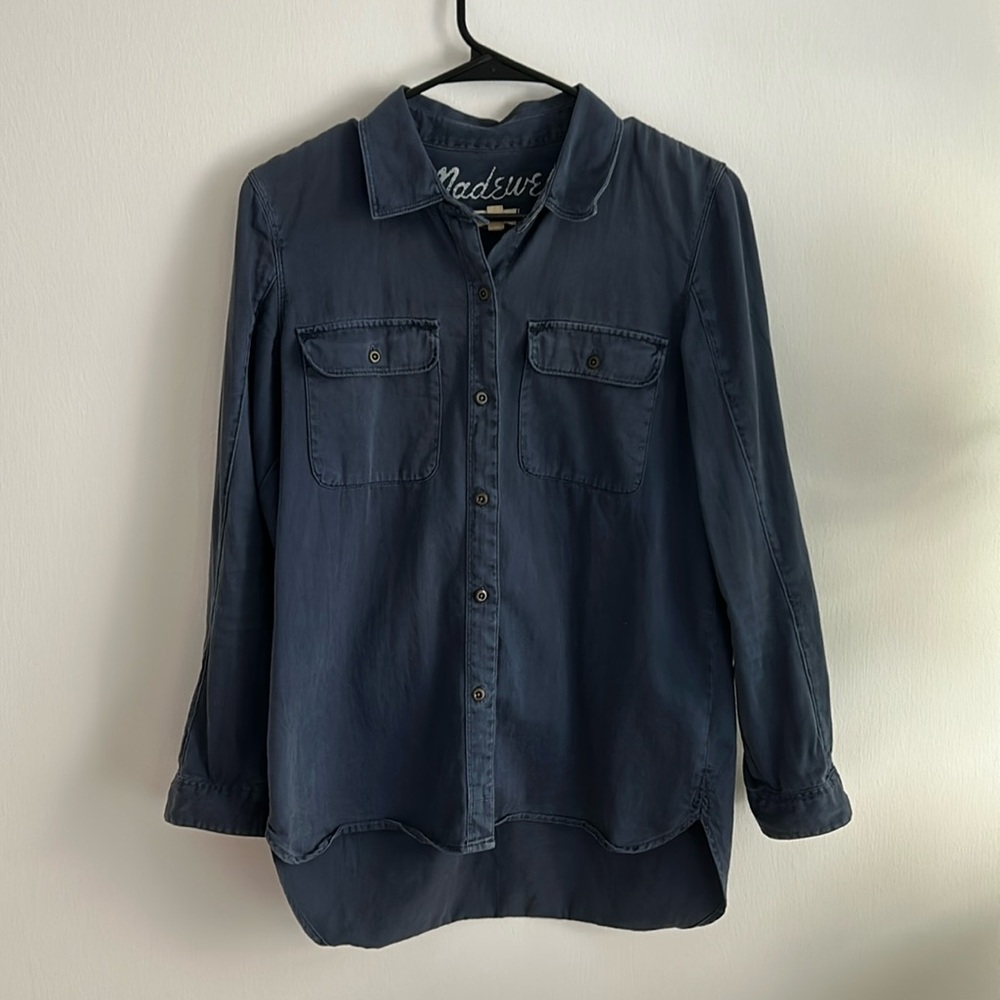 Madewell, S, button down, good condition, Navy Blue